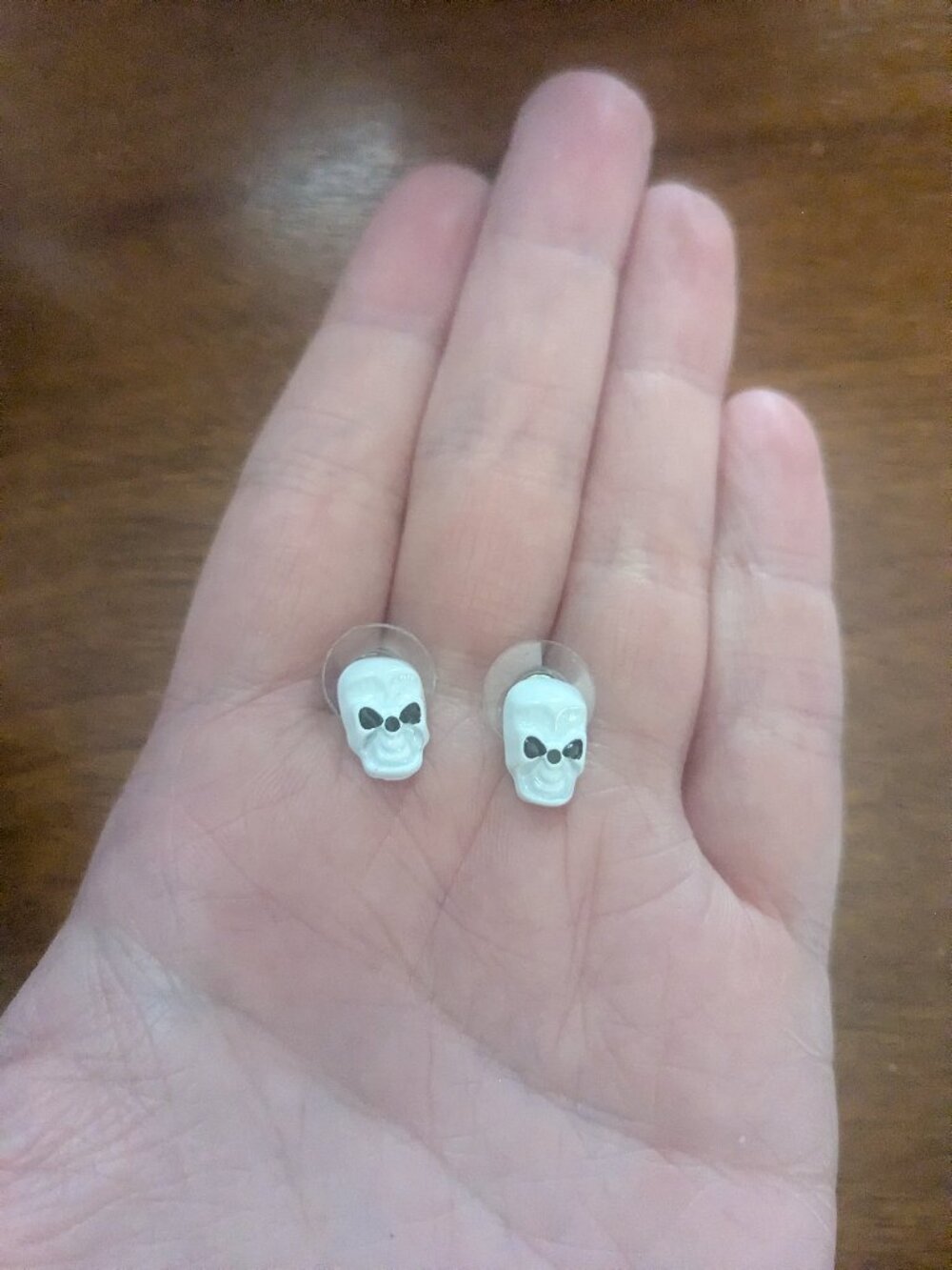 White Skull Stud Earrings
